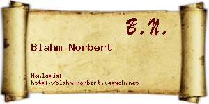 Blahm Norbert névjegykártya